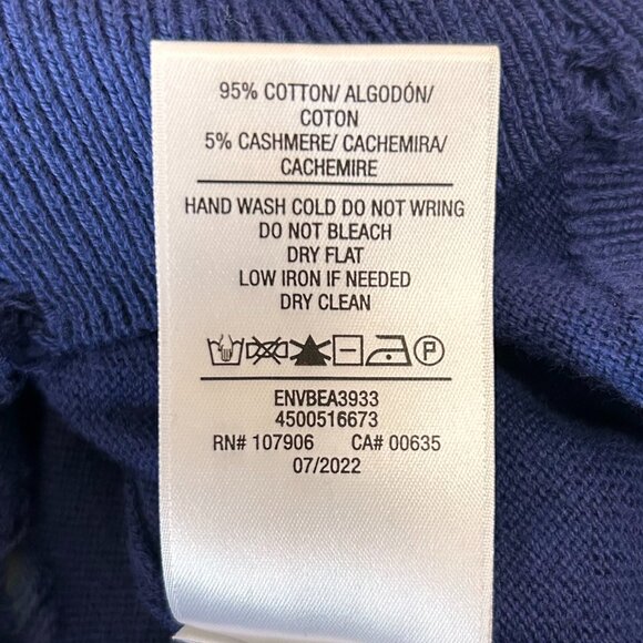 Hudson Sweater Women's Large Blue Distressed Twist Back Cotton-Cashmere Blend LS - Picture 10 of 15